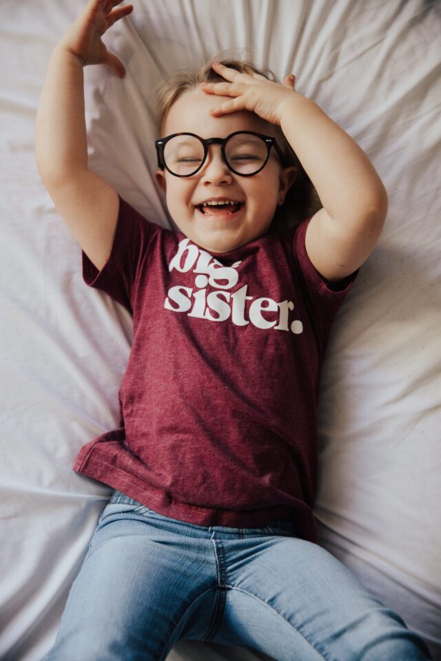 Child wearing glasses