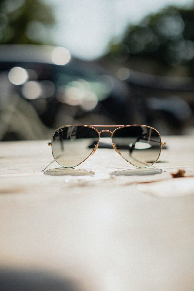 A pair of Ray Bans